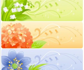 Summer dream flower banner vector 01