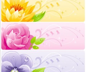 Summer dream flower banner vector 02