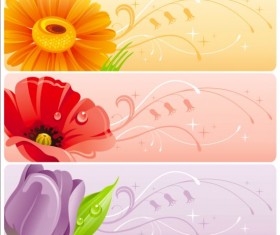 Summer dream flower banner vector 03