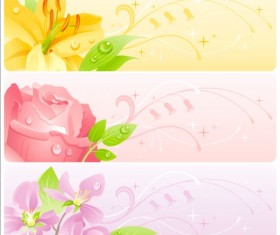 Summer dream flower banner vector 04