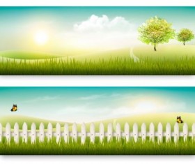 Summer holiday countryside banners vector