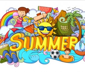 Summer holiday doodle vector illustration