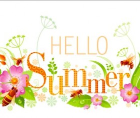 Summer holiday flower art background vector 01