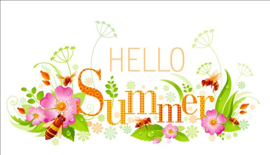 Summer holiday flower art background vector 01