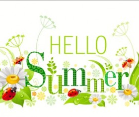 Summer holiday flower art background vector 02