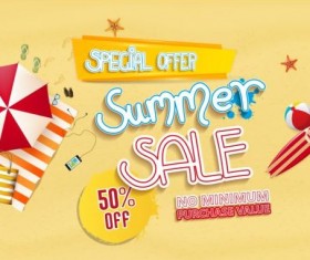 Summer sale special offer with beach background 01