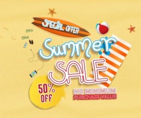 Summer sale special offer with beach background 02