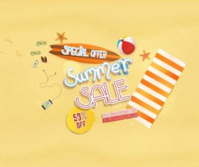 Summer sale special offer with beach background 04