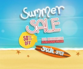 Summer sale special offer with beach background 06