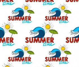 Summer time holiday seamless pattern vector