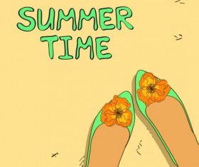 Summer woman shoes vector