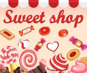 Sweet shop vector background