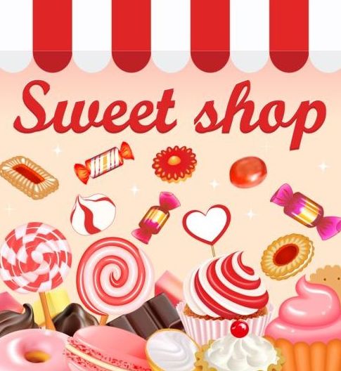 Sweet shop vector background