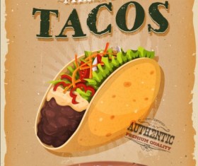 Tacos vintage poster vector