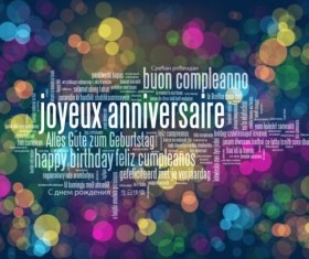 Tag cloud with halation background vector 01