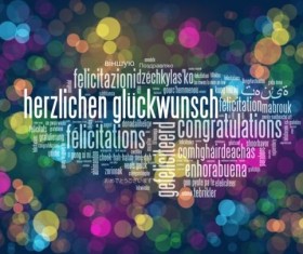 Tag cloud with halation background vector 02