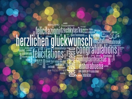 Tag cloud with halation background vector 02