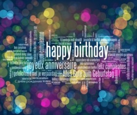 Tag cloud with halation background vector 03