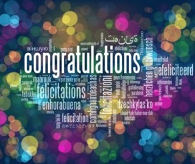 Tag cloud with halation background vector 04