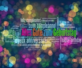 Tag cloud with halation background vector 05