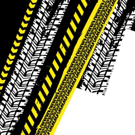 Tire imprint with grunge background vector