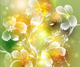 Transparent flower with dream backgrounds vector 01