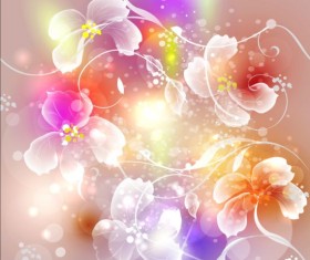Transparent flower with dream backgrounds vector 02