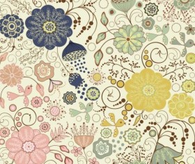 Various flower seamless pattern vector set 02