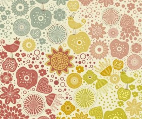 Various flower seamless pattern vector set 03