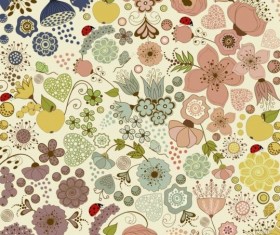 Various flower seamless pattern vector set 05