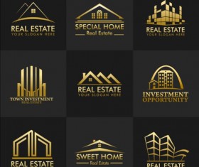 Vector real estate logos set