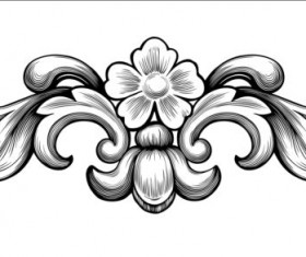 Vintage baroque flower vectors