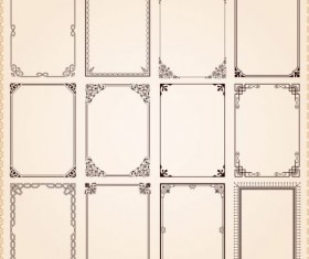 Vintage decor frame vector material 03