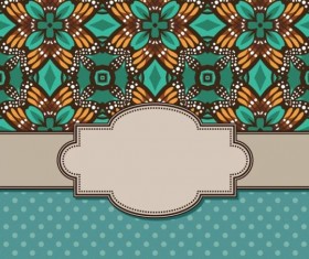 Vintage frame with floral background vector 01