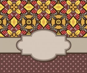 Vintage frame with floral background vector 02