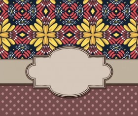 Vintage frame with floral background vector 03