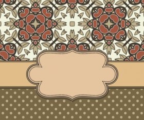 Vintage frame with floral background vector 04