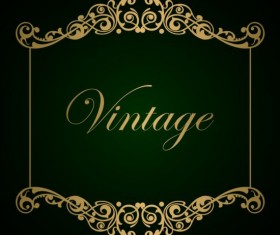 Vintage green ornate background vector