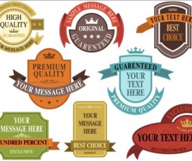 Vintage premium quality labels vector set