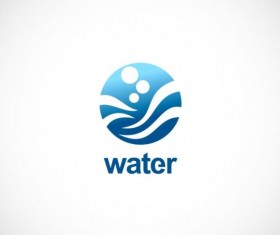 Water round wave vector logo