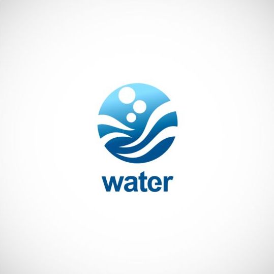 Water round wave vector logo