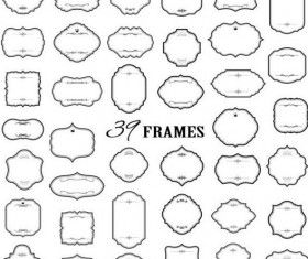 White decor frames retro vector set 01