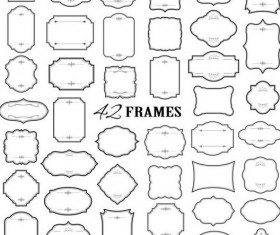 White decor frames retro vector set 02