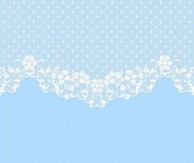 White lace with blue background vector 01