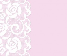White lace with pink background vector 02