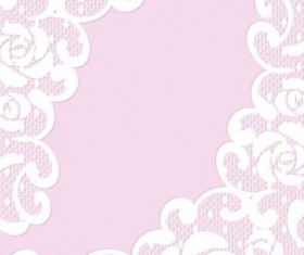 White lace with pink background vector 04