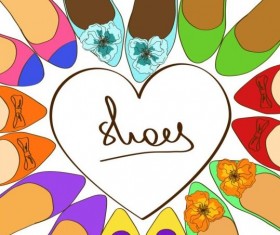 Woman shoes with heart vector