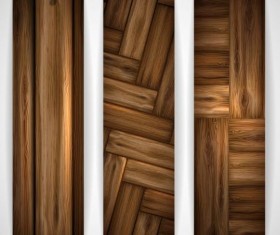 Woodboard texture banners vector set 06