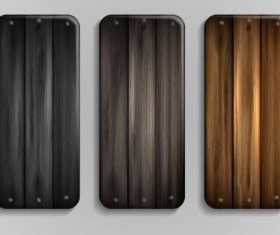 Woodboard texture banners vector set 08