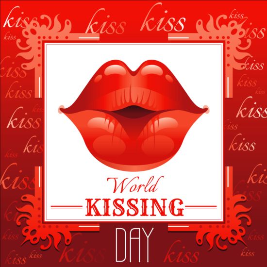 World kiss day creative background 02